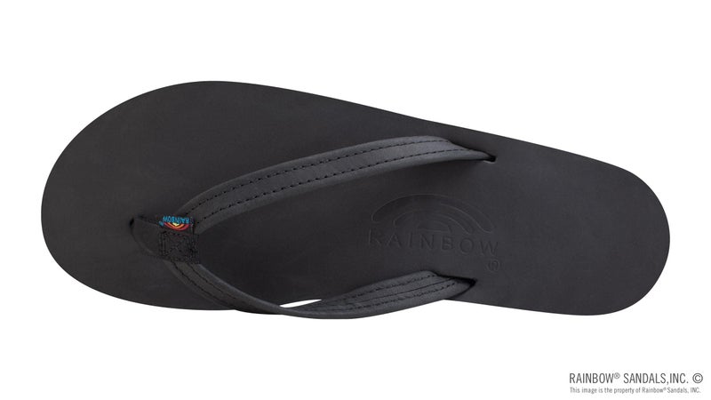Rainbow Sandals Women's Single Layer Premier Leather Narrow Strap, Black, Ladies Medium / 6.5-7.5 B(M) US - Image 3